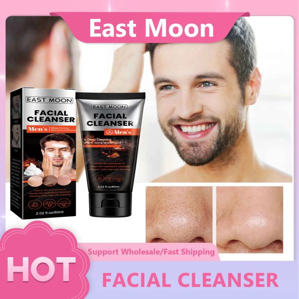 Soins masculins nettoyant pour le visage lavage profond nettoyage du visage enlevant l'acné pas de raccourci les pores de contrôle de l'huile hydratante