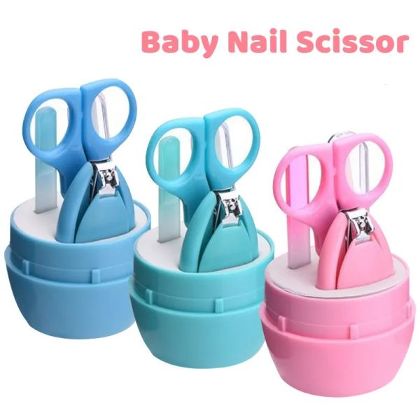 Soins nouveau-nés bébé Nail Nail Sissor Baby Nail Care Tool Kid Portable Nail Clipper Trimmer Twezer avec boîte Box Children Manucure Kit