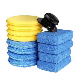 Care Products 13x Soft Microfiber Car Polishing Waxing Sponge Detailing With Handle Applicator Pad Auto Supplies