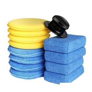 Zorgproducten 13x Soft MicroFiber Car Polishing Wax Sponge Details met handgreep applicatorkussen benodigdheden Drop levering mobiele telefoons Mo Dh39p