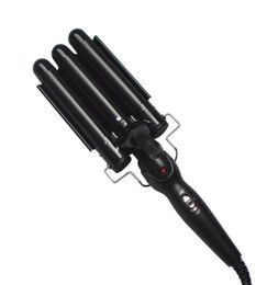 Produits de soins fer à friser professionnel en céramique Triple baril fers à friser vague de cheveux Waver outils de coiffure cheveux Styler Wand4720105