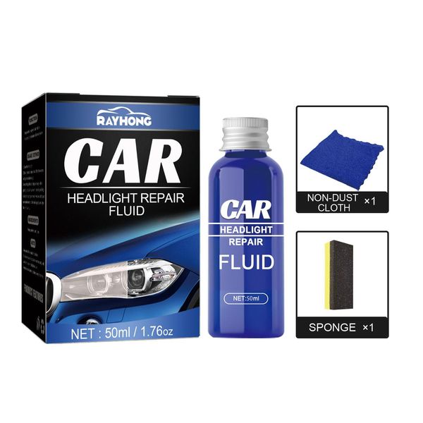 Productos para el cuidado Restauración Kit de belleza 50 ml Herramienta de reparación de faros de automóvil Oxidación Vidrio retrovisor Vidrio antiarañazos Recubrimiento Líquido Headla Dhyh7