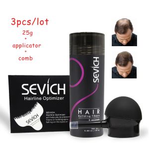 CARE SEVICH 3PCS / Lot Bâtiment de cheveux Pousilles de fibres 25g + applicateur pulvérisateur + peigne des cheveux de la perte de cheveux épaissis