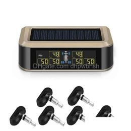 Careud Solar Bus Rv Truck Tpms Sistema inalámbrico de monitoreo de presión de neumáticos con 6 sensores externos/internos Máx. 130 Psi-1 Entrega directa