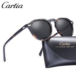 Carfia Gregory Peck Polaris Sunglasses Classical Brand Designer Vintage Sunglasses Men Femmes Round Sun Glasse 100 UV400 5266 Y4257866