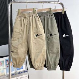 Cargo 2023 Pantalones de verano Niños informales Sport para niños adolescentes Ropa para niños de 3 a 13 años Pantalones de color sólido L2405