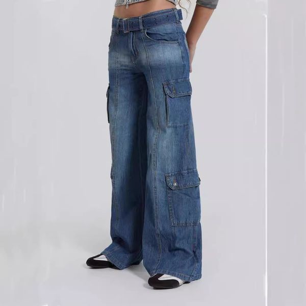 Jean cargo pantalon Jean Jean Designer Rock Rock Rock Revival Jeans noir jean décontracté haute taille