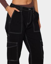 jean cargo pantalon jean femme rock rock revival jeans jeans noir jeans empilé jeans occasionnel taie haute tenue de travail pantalon pantalon rétro slim ajustement plusieurs poches