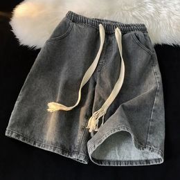 Jean cargo Summer Blue Jorts Shorts masculins denim Denim Vintage Vintage Vintage High Street Mid-Pants Mens Shorts 240415