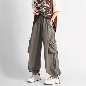 Vrachtbroek voor vrouwen 2023 Nieuwe High Tailed Drawstring American Retro Baggy Pants Fashion Casual Full Length Heatpants