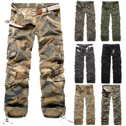 Pantalons de cargaison hommes camouflage pantalon décontracté multi-poches armée pantalon de combat masculin pantalon cargo militaire plus taille 201126