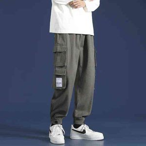 Lading Broek Mannen Lente Herfst Koreaanse Casual Pocket Pantalon Homme Streetwear Wild Bundel Voeten Sweatpants Hip Hop Broeken G220224