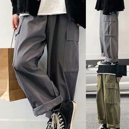 Vrachtbroeken praktische wasbare casual heren overalls pnts 3 kleuren mannen broek kaki oversized vrachtbroeken streetwear