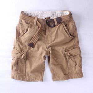 Cargo court hommes mode marque de luxe designer été qualité culottes bermuda mâle coton multi poche rétro shorts décontractés 210518