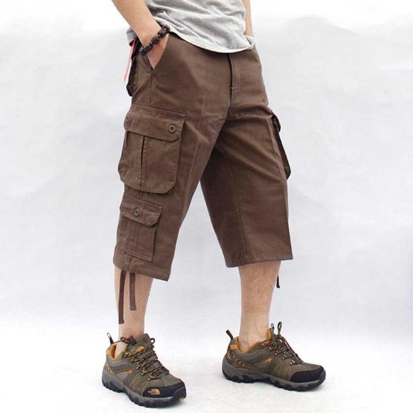 Cargo court hommes Shorts de plage coton décontracté ample Baggy Shorts droits été rue hommes vêtements grande taille