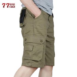 Cargo Shorts Heren Zomer Toevallig Strand Katoen Masculino Plus Maat 46 Multi-Pocket Baggy Algehele Korte Broek Heren