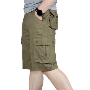 Pantalones cortos Cargo hombres verano moda ejército militar táctico Homme Casual Multi bolsillo hombre pantalones holgados de talla grande 42 44 220715