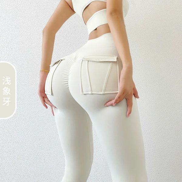 Pantalons de fitness à vent de cargo femmes avec des leggings de sport de poche