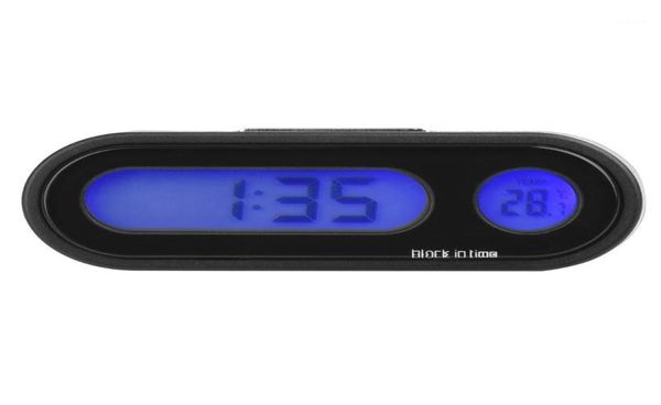 CARGOOL 2 en 1 Reloj Digital para salpicadero de coche retroiluminación LED ajustable termómetro automático medidor de temperatura del vehículo negro 15625763