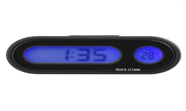 CARGOOL 2 en 1 tableau de bord de voiture horloge numérique réglable rétro-éclairage LED thermomètre automatique jauge de température du véhicule Black12831195