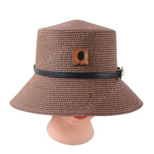 Carharrt Cap Designer topkwaliteit hoed trendy zomer stro hoed stro geweven pot hoed lederen label zonneschaduw hoed reismuts zonnebrandcrème hoed vrouwelijke zomer