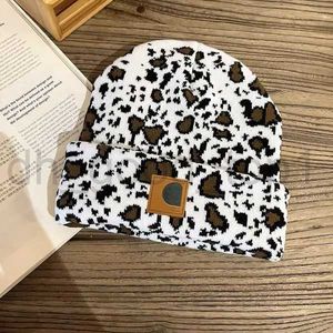 Carhart Diseñador sombreros para hombres Geanie Milk Leopard Winter Termal Sombreros de tejido de tejido de punto de punto más gorila de terciopelo Hats Carharttlys Canada Hat 2 0blc