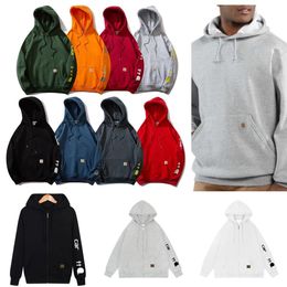 Carhart Diseñador para hombre Sudadera con capucha Sudaderas Cárdigan Carta clásica Impresión Streetwear Suelto Jersey de gran tamaño Chaqueta vintage Manga larga Con capucha Carharttlys