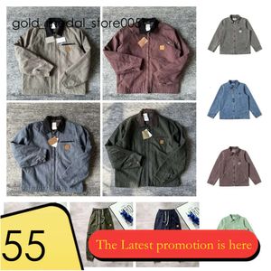 carhart Designer Herenjassen Vintage Gewassen Canvas Jas Jas Revers Hals Wollen Kleding Uitloper Gewatteerde Jassen Hip Hop carhart jas 211