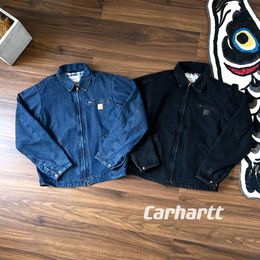 Carhart Detroit Jas Werk Rits Cleanfit Jas Gewassen Denim Jas Top Vintage Jas Rits Katoenen Jas voor Heren