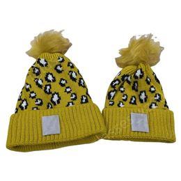 Carharttlys Beanie Designer-Mütze in Top-Qualität, Beanie-Kappen für Erwachsene, Frauen, Kinder, gestrickte Wintermützen mit Leopardenmuster, Unisex, Kinder, warm, einfarbig, gestrickt, Eltern-Kind-Mützen