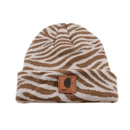 Carharttlys Bonnet Chapeau Designer Qualité Originale Épaissi Double Couche Camouflage Rayé Tricoté Chapeau pour L'automne Et L'hiver Chaleur Chapeau De Laine Pour Le Curling En Plein Air