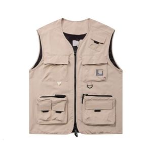 Carharttlys Designer Pardessus Qualité Originale Tendance Multi Poche Fonctionnelle Costume De Travail Gilet Imperméable Hommes Et Femmes Casual Épaule Tendance Manteau