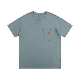 Carharttlys Designer T-shirt Topkwaliteit Klassiek T-shirt met kleine labelzak en korte mouwen Los en veelzijdig voor mannen en vrouwen Koppels met n8