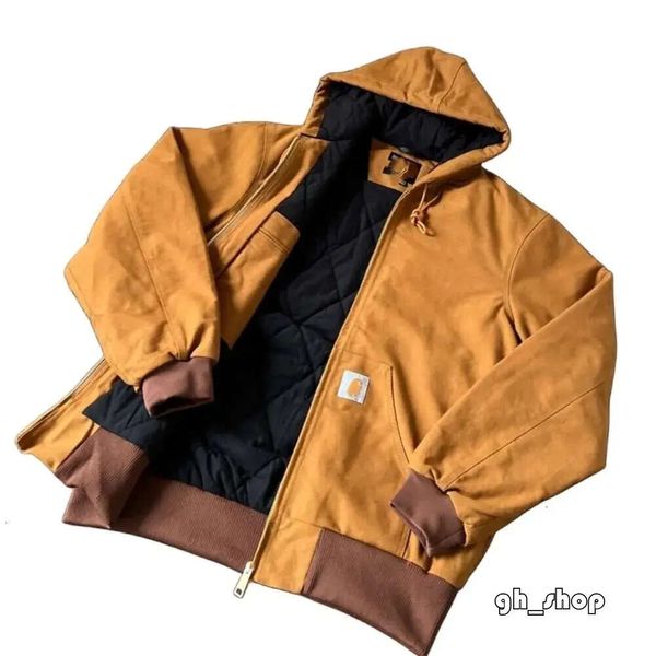 Carharttlys Jacket Designer Coat Top Quality Quality J140 Veste de travail à capuche américaine classique avec veste en coton chaude et éolien Chapeau humide 1164