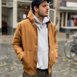 CARHATT Cardigan lavé manteau ample hommes ample décontracté veste lavée ample veste en coton Vintage