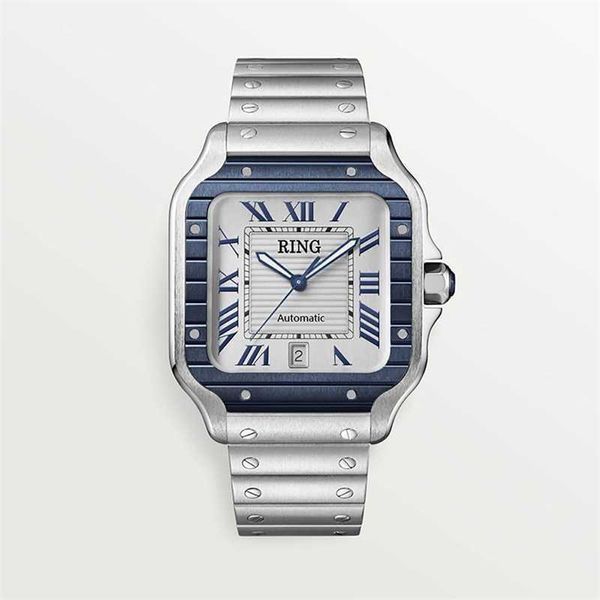 Carier designer relógios 2022 zf-fábrica relógio mecânico masculino caso de aço inoxidável cinta mostrador azul adequado para presentes de data