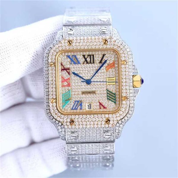 Carier Mécanique Haut De Gamme Top ZF Factory Marque Personnalisé Moissanite Montre De Luxe Original Main Ensemble Glacé Diamant Hip Hop Buste Vers Le Bas Montre4npi Haute Qualité Diamant Wat