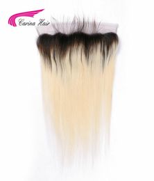 Carina Hair 1B613 134 Lace frontale sluiting Zwarte wortels gebleekte knopen Natuurlijke haarlijn Braziliaanse Remy Human rechte haar9527774