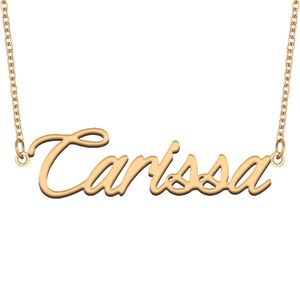 Carissa naam ketting hanger voor vrouwen meisjes verjaardagscadeau aangepaste naamplaatje kinderen beste vrienden sieraden 18k verguld roestvrij staal