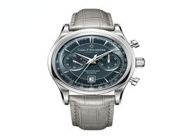 Carl F Bekijk Bucherer Dragon Flyback Chronograph Gray Blue Dial Top Leather Riem Quartz Male Watch Gift6610782