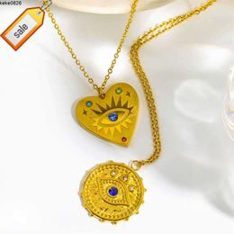 Carline Wholesale Nouveau design Collier pour les yeux en zircon pour femmes bijoux en acier inoxydable bijoux plaqué pour cadeau