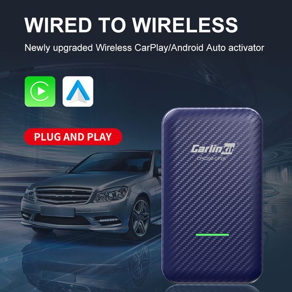 Carlinkit 4,0 para adaptador de CarPlay con cable a inalámbrico Android Auto Dongle coche reproductor Multimedia activador 2 en 1 OTA actualización en línea