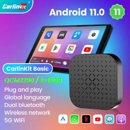 CarlinKit Basic sans fil CarPlay Android Auto Tv box CarPlay AI box Android 11 Netflix Youtube 5G WiFi pour lecteur multimédia de voiture