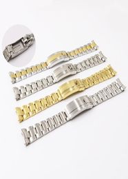 Carlywet 20 mm Two Tone Gold Silver Solid EXT à l'extrémité courbe de vis de vis de verrouillage GLIDE GLIDE CLASP Band Bandon pour GMT13582914