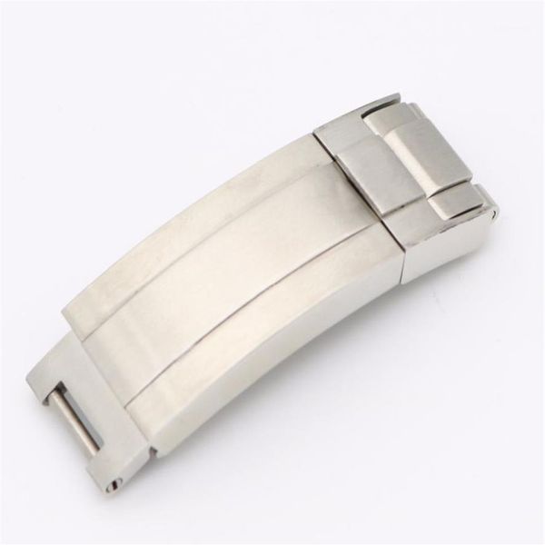 CARLYWET 9mm x 9mm bracelet de montre boucle Glide Flip Lock fermoir de déploiement argent brossé 316L métal solide acier inoxydable 1310i