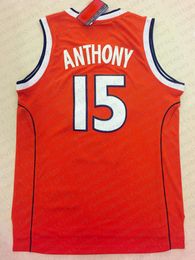 Carmelo Anthony Jersey #15 Syracuse College Stitched Personalize qualquer número de nome HOMEM MULHER JUVENTUDE camisa de basquete