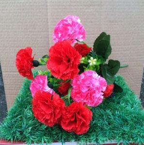 Flor de clavel, flor de exhibición, tacto real, flor Artificial no contaminante, simulación de media de nailon