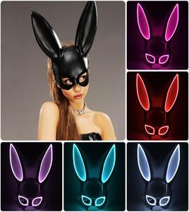 Carnival El Wire Bunny Mask Masque Masquerade Led Rabbit Night Club Vrouw voor verjaardag Wedding Party 2207156719129