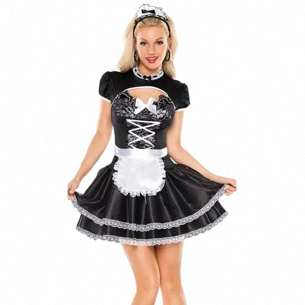 Carnaval européenne et américaine belle femme de chambre cos uniforme tentati costume dames jolie femme de chambre H1YY #