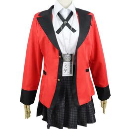 Carnaval Kakegurui Jabami Yumeko Yomoduki Runa Cosplay Costume Femmes Manteau Perruque Halloween Adulte Enfant Fille Y0913275r